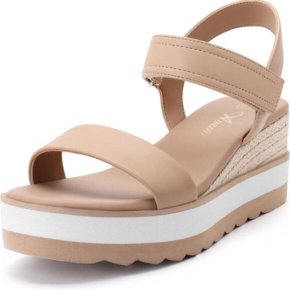 Women Platform Sandals Espadrille Wedge Ankle Strap Open Toe Summer Shoes - Picture 1 of 6